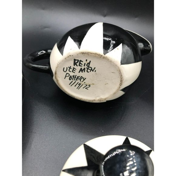 Hand-Painted Cream & Sugar, Robert Reid UTE Mountain Ute Tribe Pottery - Picture 7 of 7